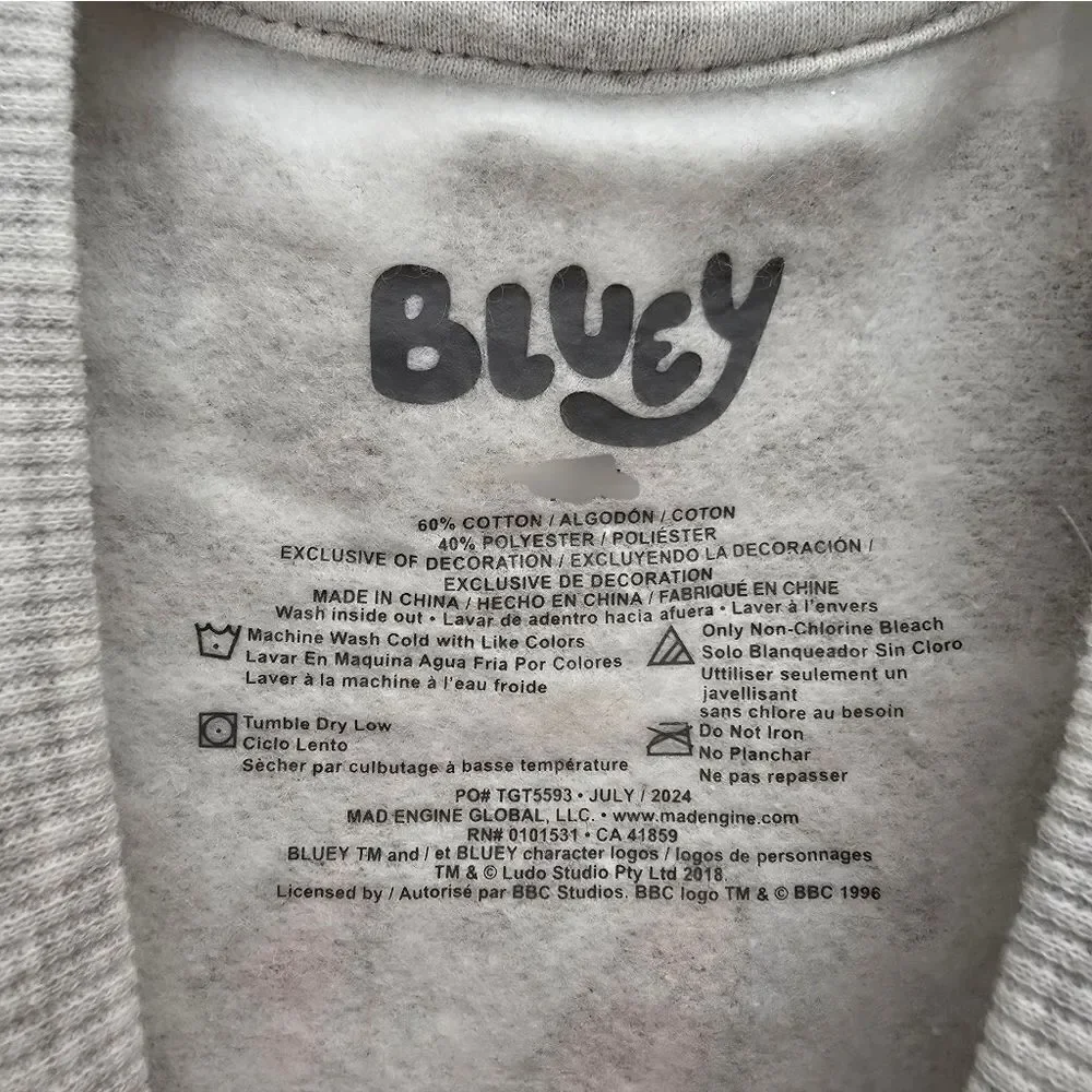 Toddler Unisex Bluey Bingo Christmas 2pc Fleece Sweatsh & Joggers Outfit
